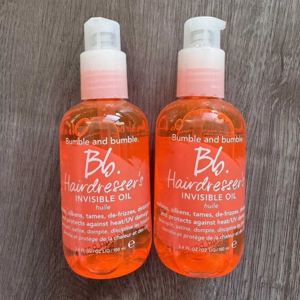 Lot of 2 Bumble and Bumble Hairdresser's Invisible Oil 100ml Soften Silken